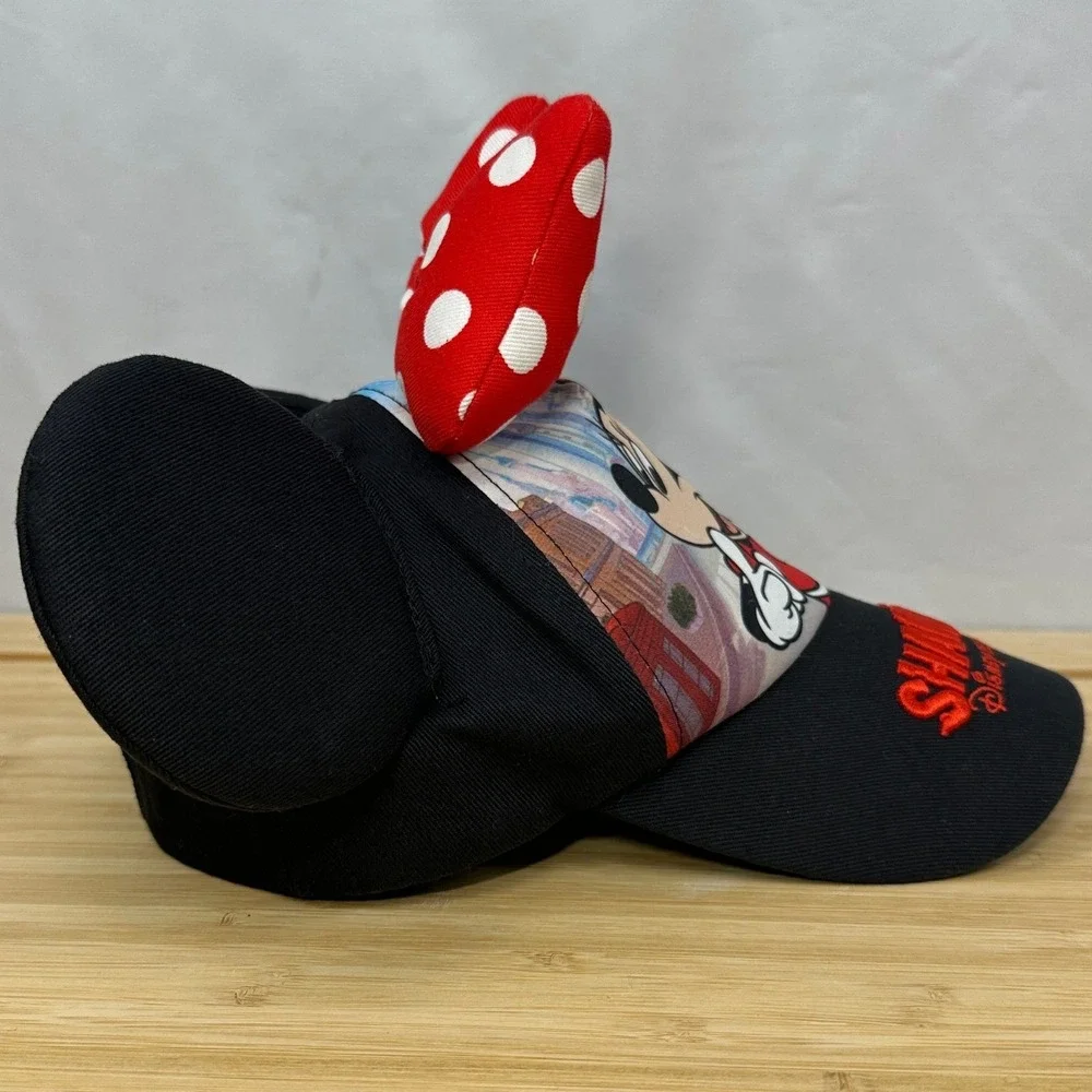 Disney Parks Minnie Mouse Baseball Cap Shanghai Disneyland‎ Resort 3D Ears Bow